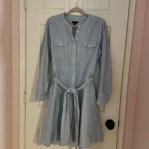 J Crew white and blue striped dress